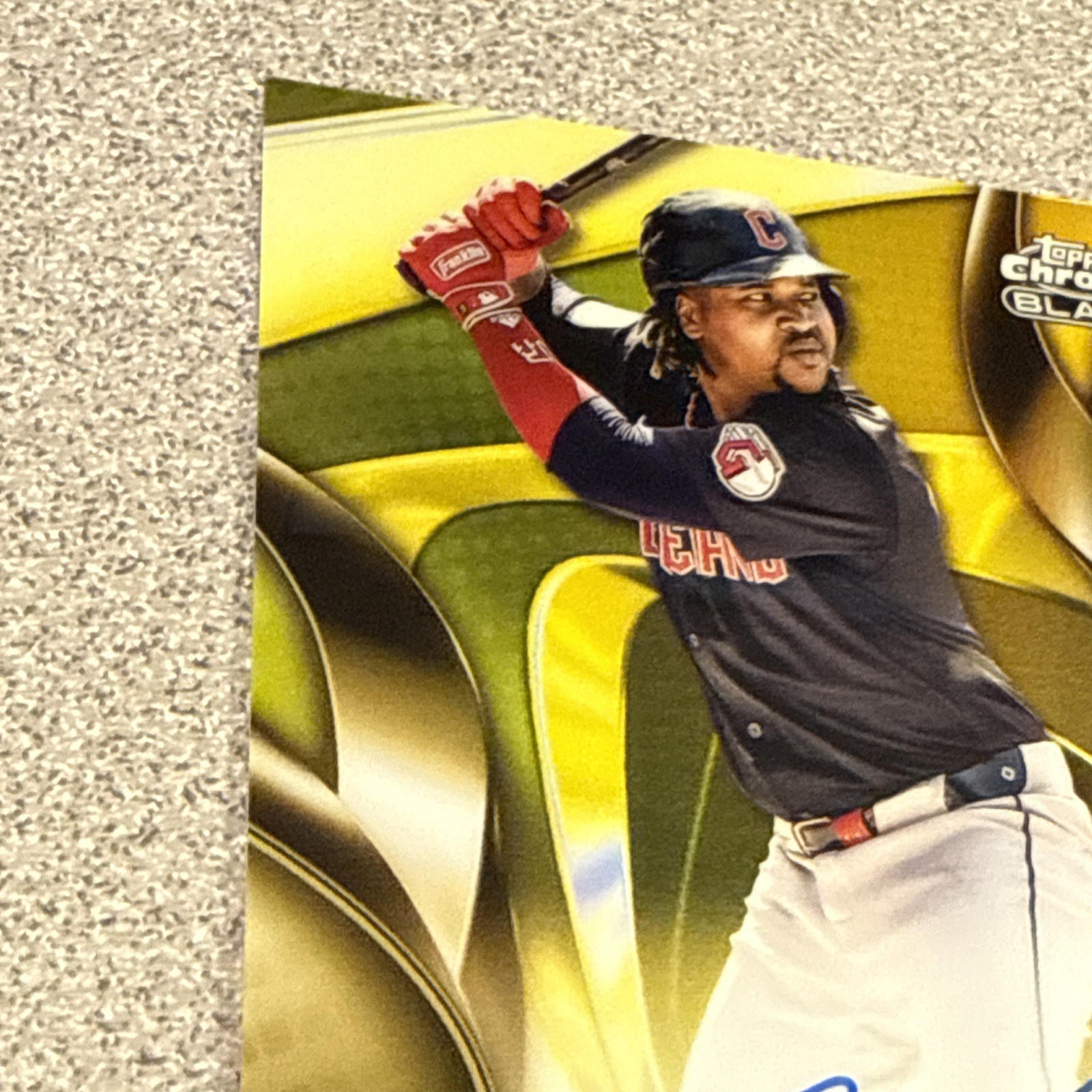 2025 TOPPS CHROME BLACK Jose Ramirez Auto True Gold #/50 Guardians MVP view 2