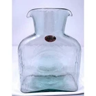Genuine Blenko Handcraft Clear Light Blue Glass Water Bottle Carafe 384 Pitcher