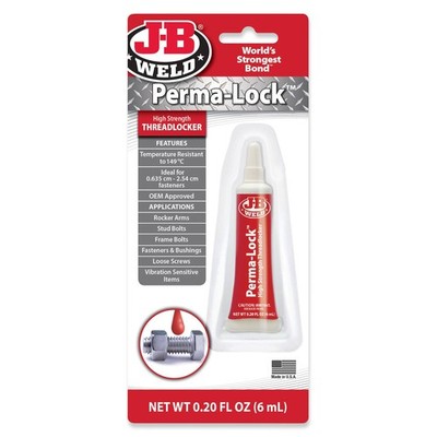JB Weld Perma Lock rot Gewindesicherung 6 ml hochfeste 1/4 Zoll bis 1 Zoll Befestigungen
