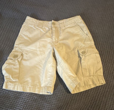 Polo Ralph Lauren Boys Cargo Shorts Beige Size 10 Cotton Twill Flat Front