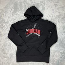 Nike Air Jordan Hoodie Youth Large 12-13 Black Jumpman Graphic Pullover Sweater