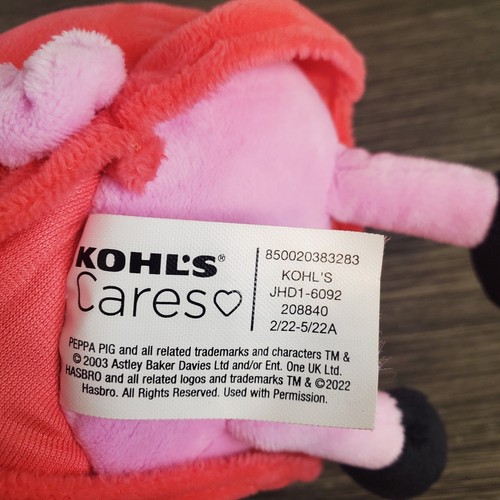 Kohls Cares Peppa Pig 11" Plush Stuffed Animal TV Character Toy Doll Kohl's - Imagen 4 de 6