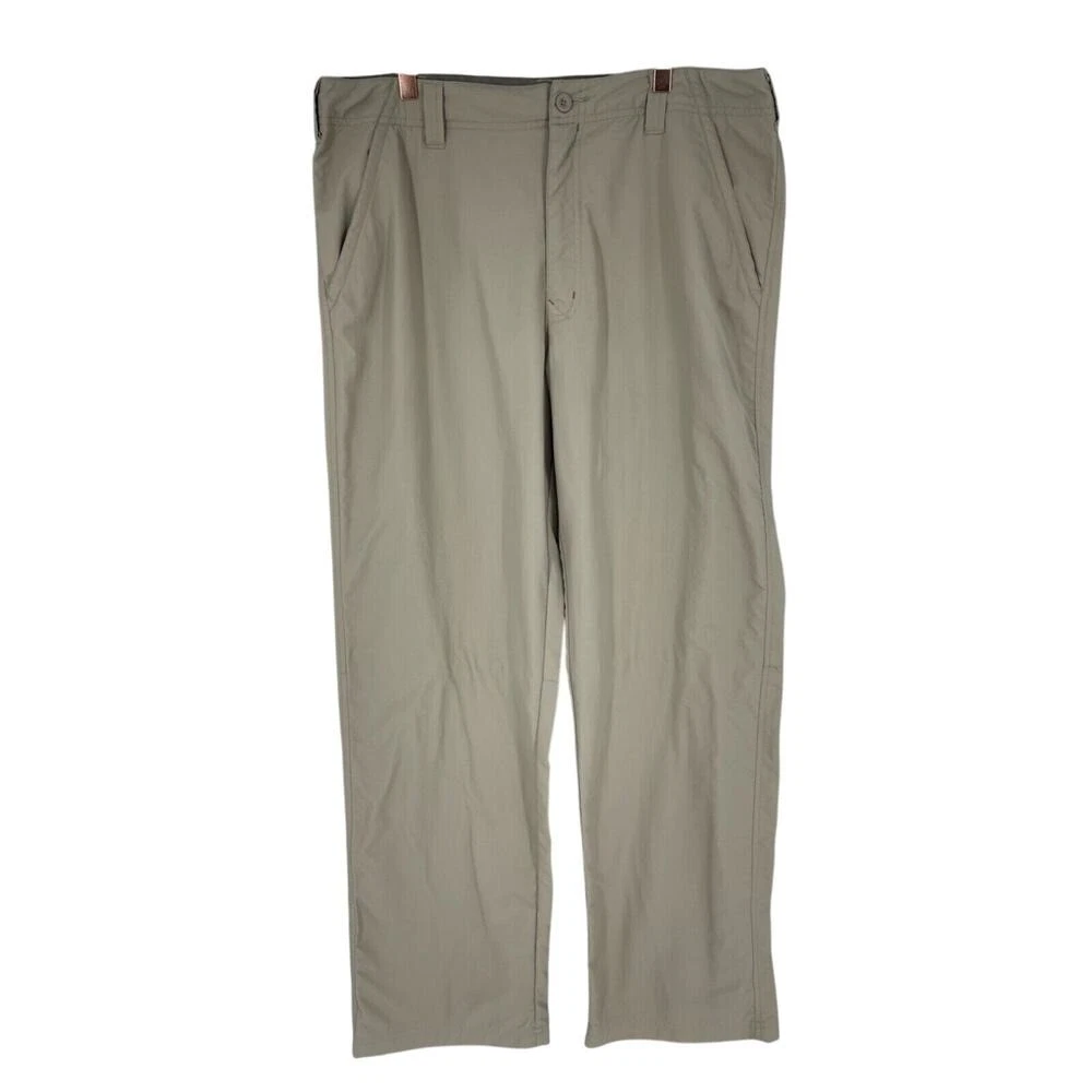 Royal Robbins Hiking Pants Mens 36x32 Tan Lightweight UPF 50 Quick Dry Nylon