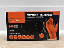 Heavy Duty 8 Mil Nitrile Work Gloves Powder Free Latex Free Diamond Texture