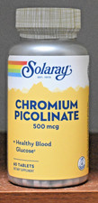 Solaray Chromium Picolinate 500 mcg 60 Tablets 500mcg Healthy Blood Glucose