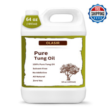 64oz 100% Pure Tung Oil Wood Finish - Food Safe, Waterproof, Quick Dry