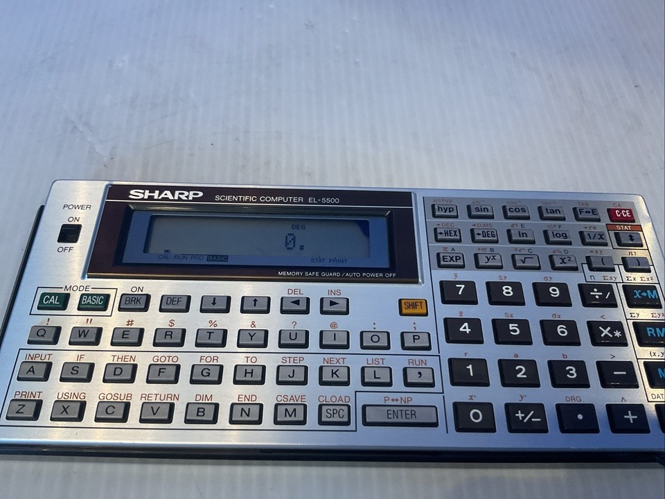 The Sharp EL-5500 blurred the line between calculator and pocket computer — a fascinating transitional artifact of early 80s tech.