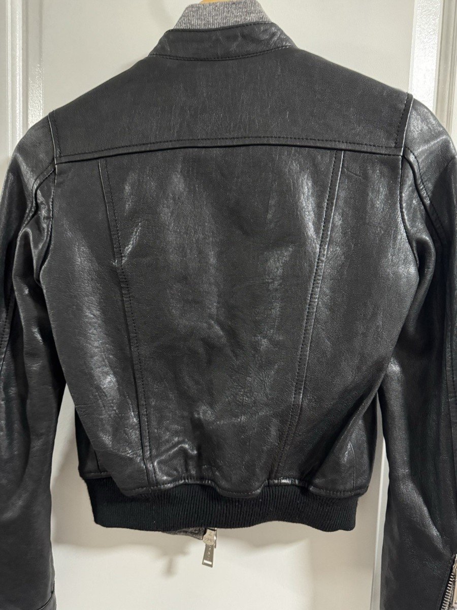 DSQUARED2 Women's Real Leather Biker Jacket Size 38/XS in Amazing