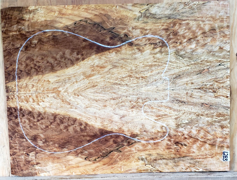 Black-line Spalted Maple Wood 1283 Luthier 5A Guitar Lumber 23.5x 17.75 x .25