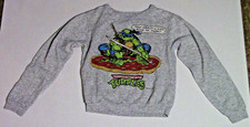 Teenage Mutant Ninja Turtles Sweater Kids 14 VINTAGE Wormser LEONARDO used GREY