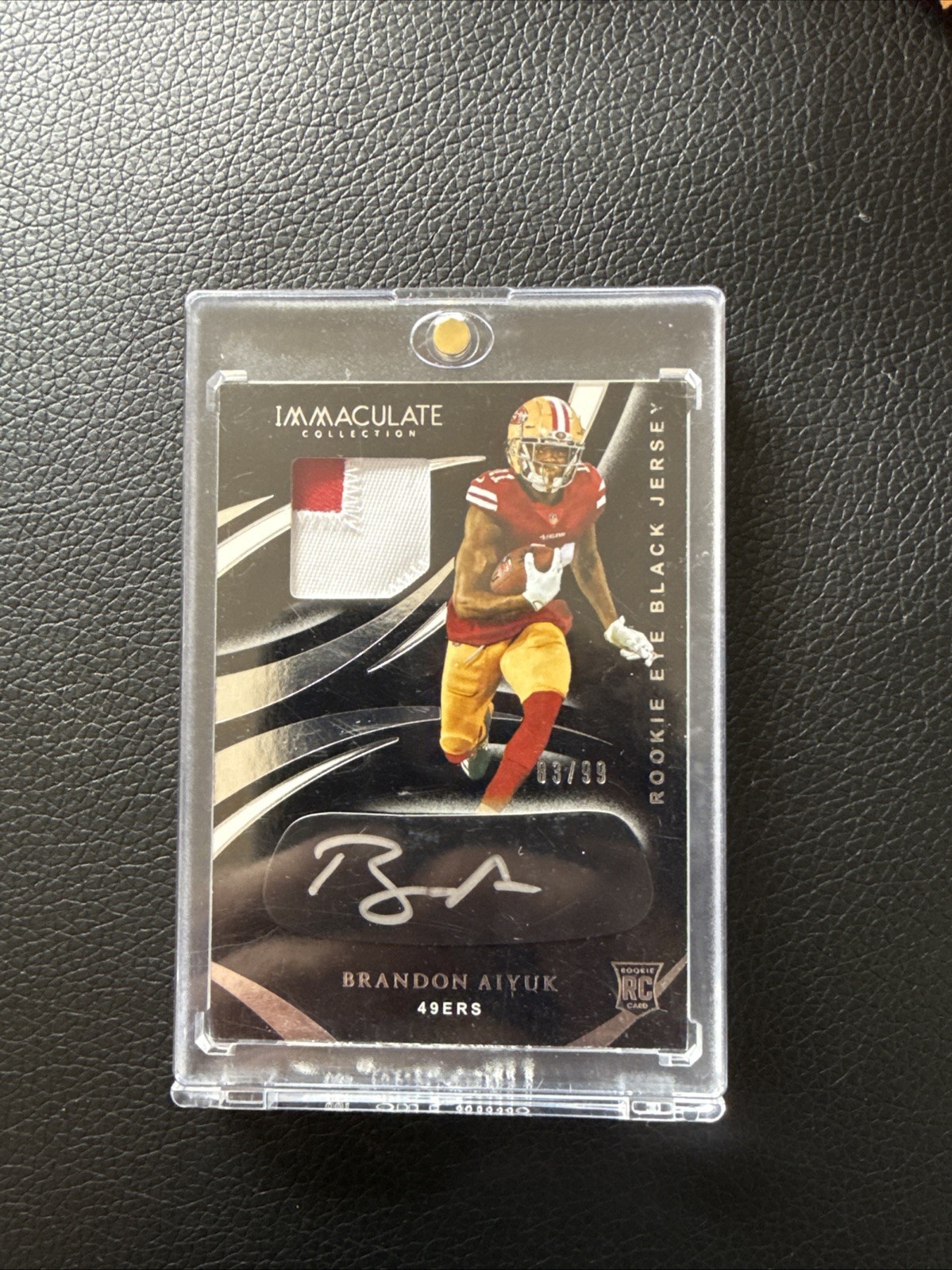 2020 Immaculate Collection Brandon Aiyuk Rookie Eye Black Patch /99 Auto 49ers