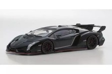 Lamborghini Veneno 1/43 Diecast Model Car Black Red Interior Kyosho KS05571BKR