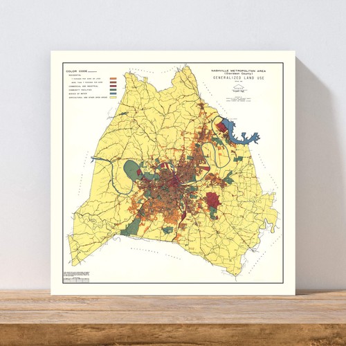 Old Map of Nashville, TN 1956 - Vintage Nashville Tennessee - Picture 3 of 29