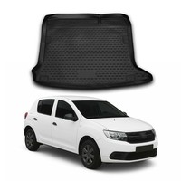 Kofferraummatte Kofferraumwanne FüR Dacia Sandero 2012-2020 Gummi TPE Schwarz