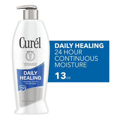 Curel Daily Healing Hand & Body Lotion for Dry Skin Unscented 13 Floz (12 Pack)