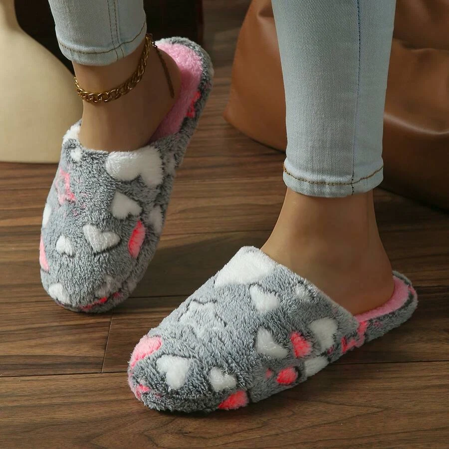 Zapatillas de invierno para mujer - Zapatillas de interior suaves y cómodas difusas antideslizantes Foto 2 de 4