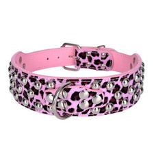 2" Width Leather Dog Collar Spiked Studded Dog Collar Heavy Duty Dog Collar A...