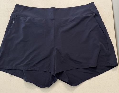 Athleta Brooklyn Shorts Women's 22 Navy Blue Mid Rise Performance Active Gym - Picture 2 of 12