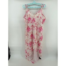 Coolmee Summer Wrap V Neck Midi Dress Irregular Hemline Coquette Cottagecore