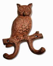 Owl Wall Hooks Wall Mount Towel & Coat Hangers Decorative Iron Bath Accessories