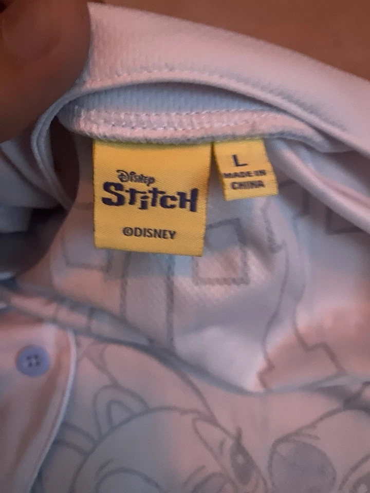 Camiseta deportiva de béisbol blanca a rayas Lilo & Stitch de Disney Stitch & Ange- para mujer L nueva Foto 4 de 4