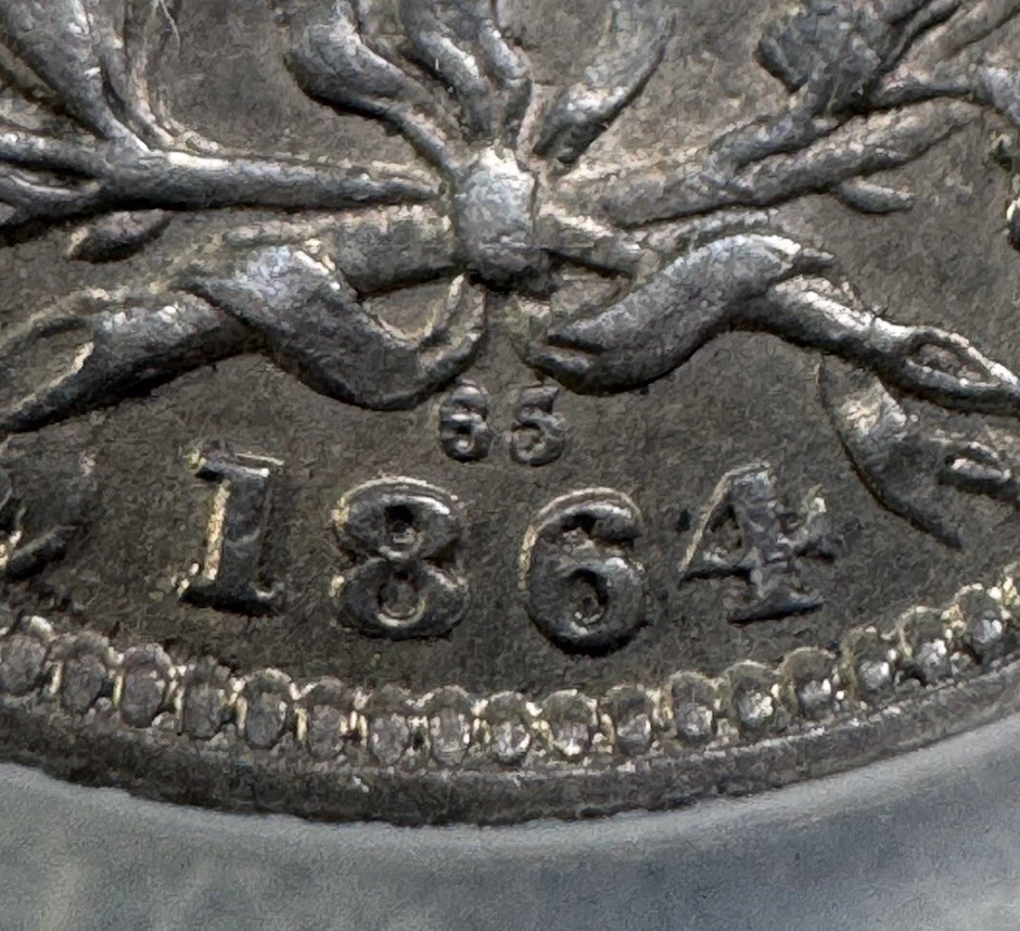 1864 Great Britain 1 Shilling Silver Coin Graded XF 45 by ANACS Die 65 - Image 3 of 4