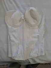 Satin indulgence Beautiful White Satin Corset Size 14C