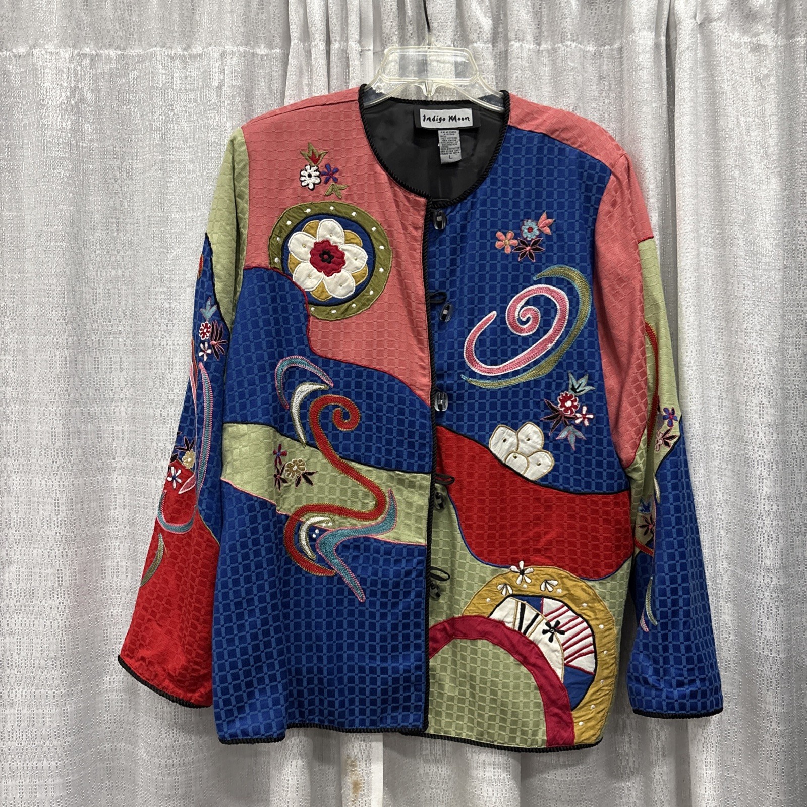 Indigo Moon Embroidered Patchwork Jacket Multi Co… - image 1