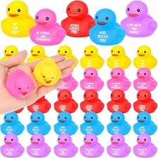 Deekin 100 Pcs Jesus Rubber Duck Bible Verse Easter Rubber Ducks for Church E...