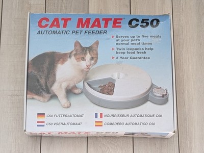 CAT MATE C50 Futterautomat für Haustiere 5 Mahlzeiten Timer Futterspender Katzen Hunde Eisbeutel