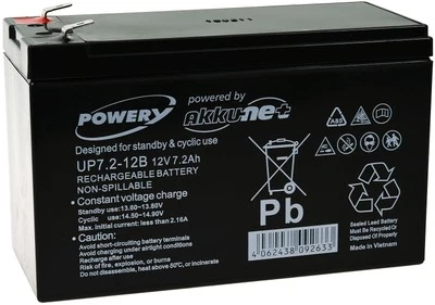 Powery Batería Gel Plomo para UPS APC Power Saving Back-UPS Pro BR550GI 12V 7,2Ah/86W