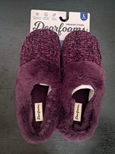Dearfoams Women's Textured Knit Clog Slipper Size Large 9-10 - Purple