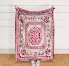 Grandma's Retro Crochet Throw Blanket 30x40 inch. 2D printed baby or Lap Blanket