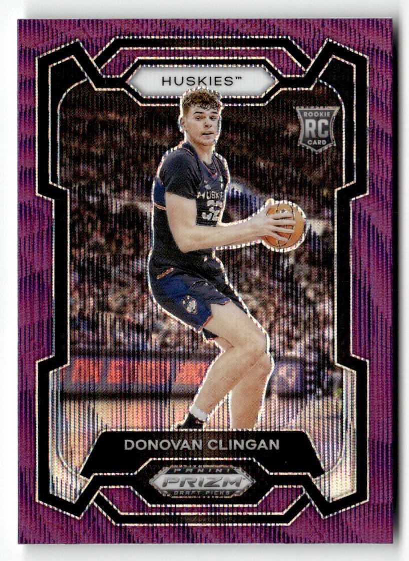 2024 Panini Prizm Draft #95 Donovan Clingan Purple Wave Prizm