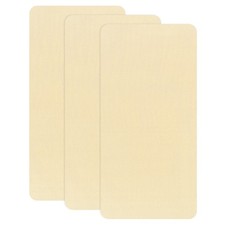 3-Pack 7.9x3.9" Polyester Fabric Repair Self-Adhesive Patches, Light Yellow
