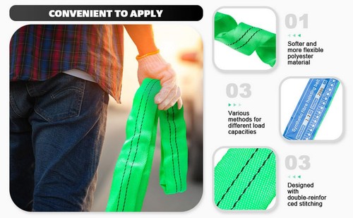 2" x 5' Lifting Slings Straps Polyester Heavy Duty Web Slings 4400 Lbs Vertic... - Bild 5 von 7