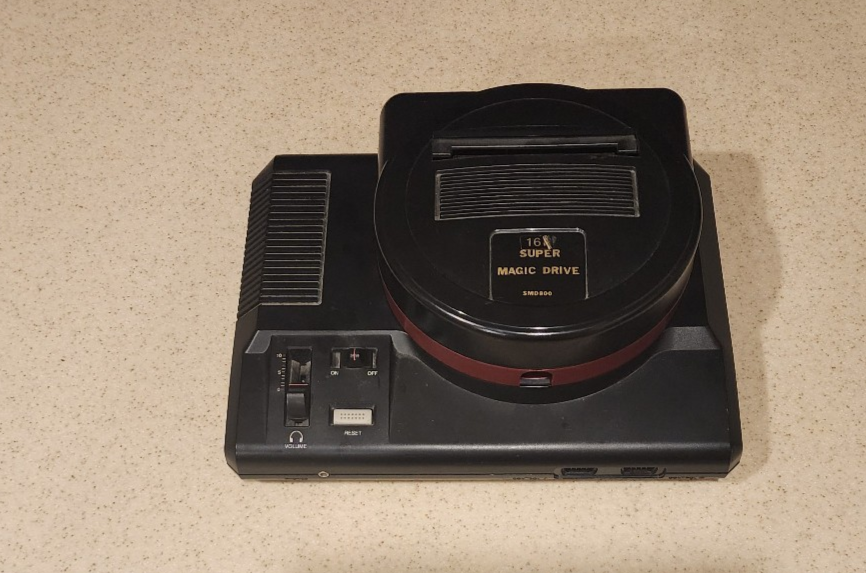 Super Magic Drive - Sega Genesis Mega Drive Console with cables