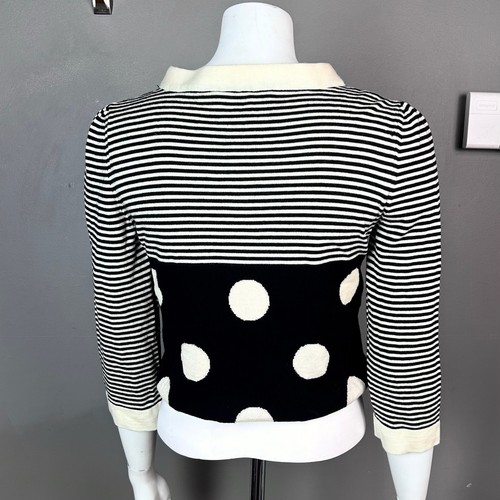 Moschino sweater extra small striped polka dot wool cropped mod - Picture 8 of 13