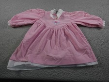 Vintage OshKosh Dress Girls 18 Months Pink Corduroy Lace Collar Heart Made USA