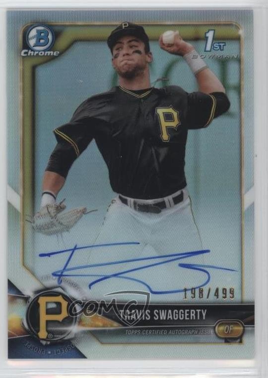 2018 Bowman Draft Chrome Pick Refractor /499 Travis Swaggerty #CDA-TS Auto 0l2