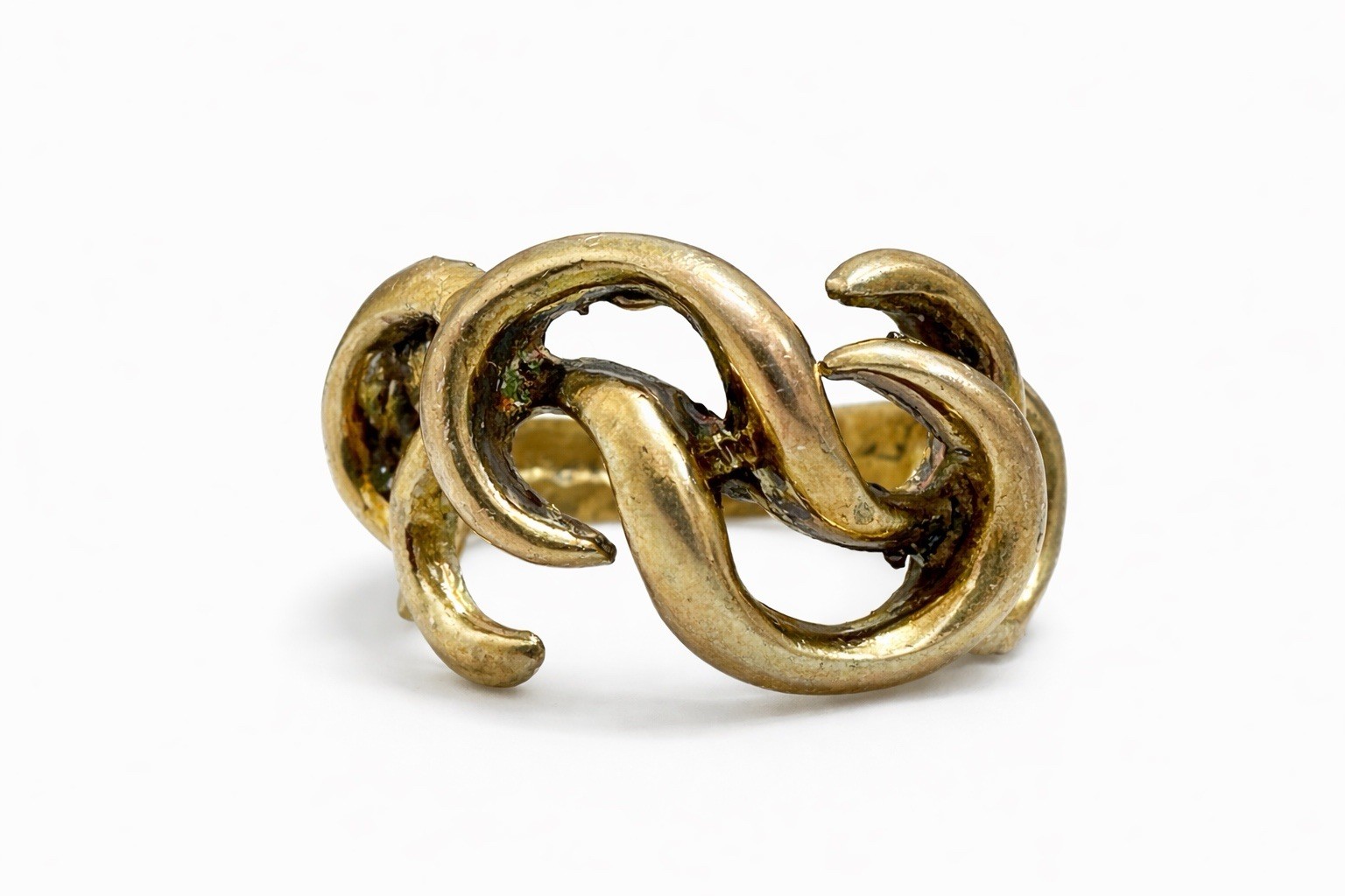 Sterling Silver Abstract Wave Statement Ring Size… - image 1