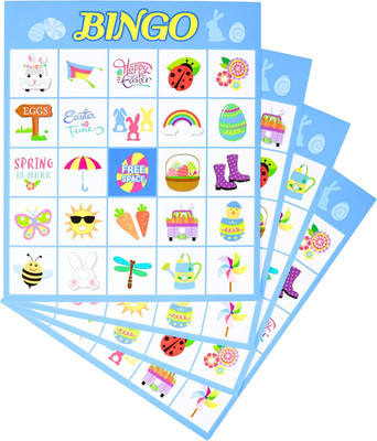 32 Player Easter Bingo Set with Bonus Pin the Nose on the Bunny Game