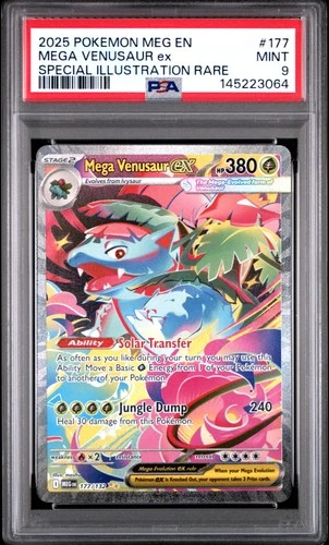 2025 POKEMON MEGA EVOLUTION SPECIAL ILLUSTRATION RARE MEGA VENUSAUR EX PSA 9
