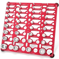 55 Thread Checker, Nut and Bolt Thread Checker Standard and 52 Gauge Red