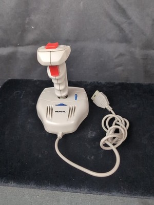 Vtg Reveal Joystick Flight Simulator Serial Grey Red Turbo Switch