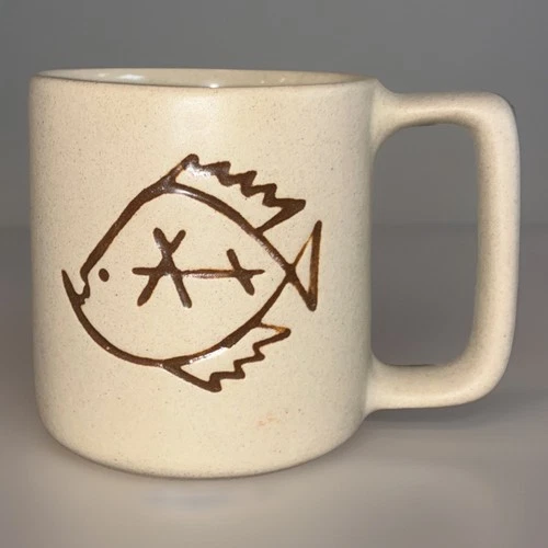 The Pigeon Forge Pottery Tennessee Small Coffee Mug w/ Fish Design