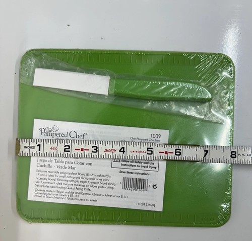 The Pampered Chef Bar Board And Knife Set - Sea Green - Picture 4 of 5