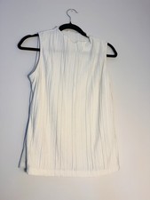 Women s White Textured Tank Top M Sleeveless ...