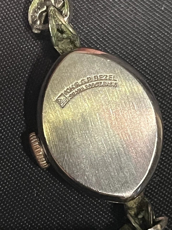 Reloj TISSOT De Colección Mujer Cuerda 10K Oro Blanco Relleno Bisel NO FUNCIONA 17J Foto 3 de 4