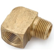 Anderson Metals 756116-02 Street Pipe Elbow, 1/8 in, FIP x MIP, 90 deg Angle, Br
